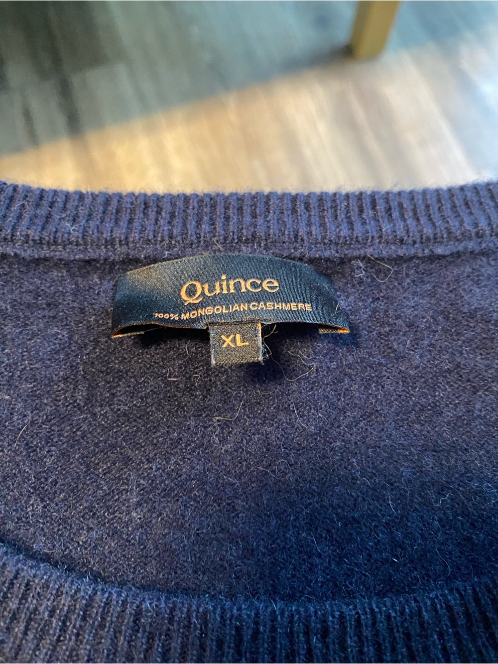Quince XL Cashmere Crewneck Sweater - Navy Blue - Picture 3 of 3